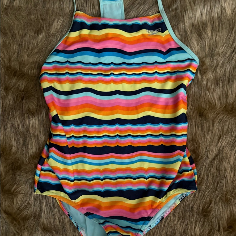 Speedo Kids' Rainbow Wave One Piece Swimsuit Like New
